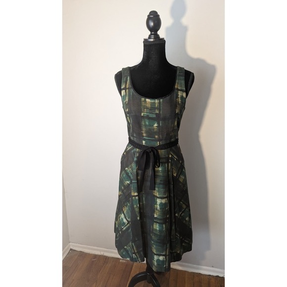 Maeve Dresses & Skirts - Maeve Anthropologie painted plaid green dress